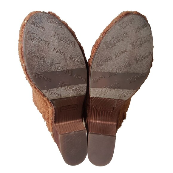 Korks by Kork Ease Studded Teddy Round Toe Block Heel Slip On Clogs Brown Sz 10M - Picture 11 of 11